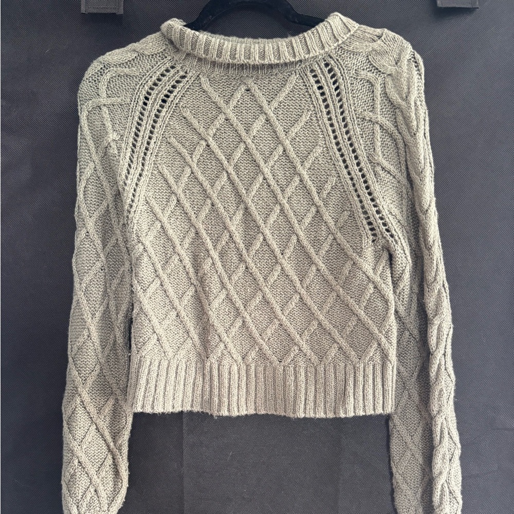 American Eagle Outfitters Cable Knit Sweater - dark green